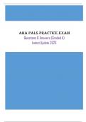 AHA PALS Practice Exam - Questions & Answers (Graded A) Latest Update 2023