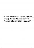 EPRC Operator Course JKO (8 hour) Pretest Questions with Answers Latest 2023 Graded 100%