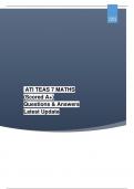 ATI TEAS 7 MATHS - (Scored A+) Questions & Answers Latest Update 2023