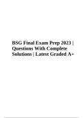 BSG Final Exam Prep 2023 - Questions With Solutions - Latest Graded A+