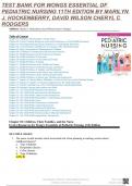 Wong’s Essentials of Pediatric Nursing 11th Edition Hockenberry Rodgers Wilson TEST BANK