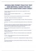 NEVADA DMV PERMIT PRACTICE TEST NEW MATERIAL GUIDE FOR 2023 EXPECTED QUESTIONS CHEAT SHEET