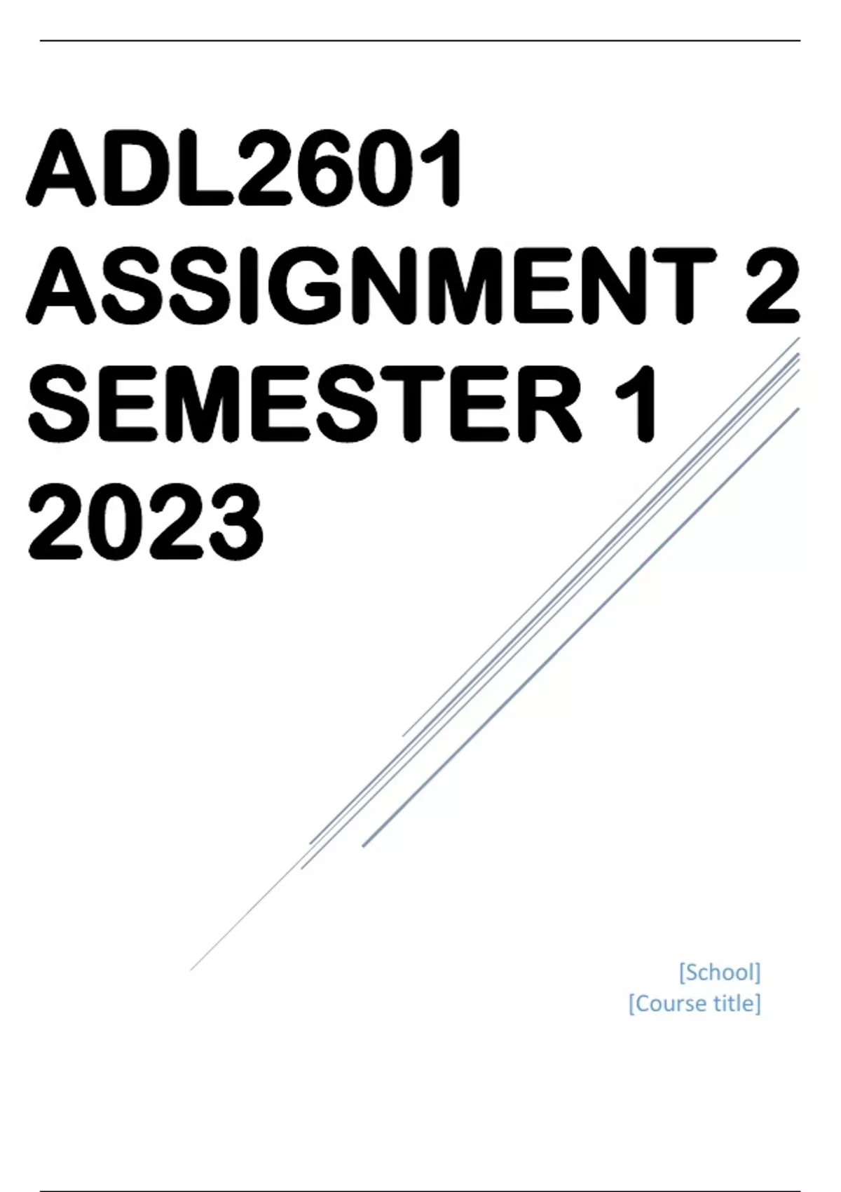 adl2601 assignment 1 2023