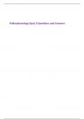 Pathophysiology Quiz 2 Questions and Answers