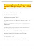 Phlebotomy Practice Test Questions and answers. 100% proven pass rate. Graded A+