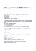 Life, Accident and Health Final Exam Questions & Answers 2023 ( A+ GRADED 100% VERIFIED)