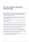 PSI: LIFE, ACCIDENT, AND HEALTH PRACTICE EXAM Questions & Answers 2023 ( A+ GRADED 100% VERIFIED)