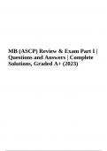 MB (ASCP) Review and Exam Part 2023 | Questions and Answers | Complete Solutions, Graded A+ 