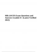 ASCP (MB) Final Exam Questions and Answers (Part III) Complete Solutions, Graded A+ - 2023 | MB (ASCP) Review & Exam (Questions and Answers) Part II Already Graded A+ (2023) | ASCP MB Final Exam Prep 2023 (Questions with Correct Answers) Already Passed Gr