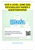 OCR A LEVEL JUNE 2022 PSYCHOLOGY PAPER 3 QUESTION PAPER OCR A LEVEL JUNE 2022 PSYCHOLOGY PAPER 3 QUESTION PAPER OCR is an exempt Charity Oxford Cambridge and RSA Turn over © OCR 2022 [601/5122/5] DC (ST)