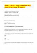 Notary Practice Test 1 questions with accurate answers. Graded A+