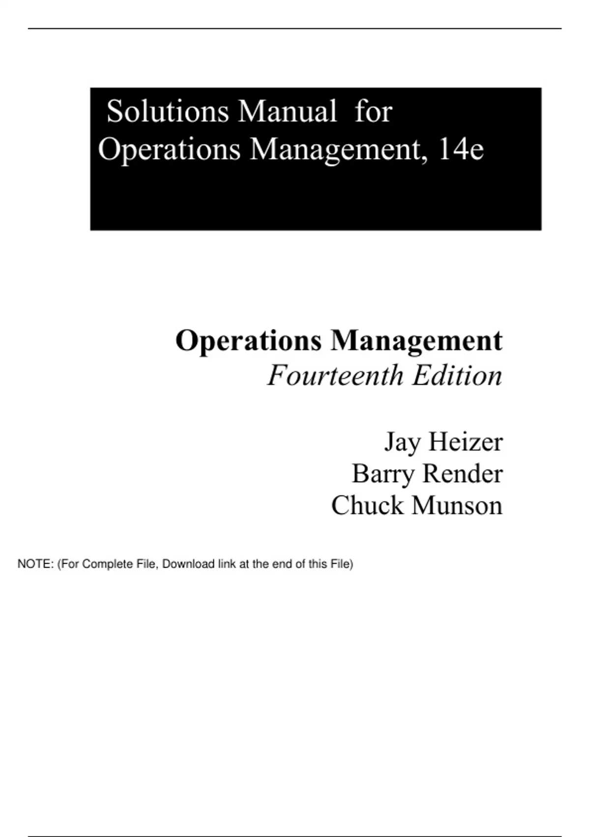 Operations Management Sustainability and Supply Chain Management 