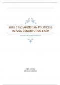 WGU C 963 AMERICAN POLITICS & the USA CONSTITUTION EXAM -   Questions & Answers (Graded A+) 100% SOLVED VERSION UPDATED