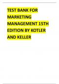 TEST BANK FOR MARKETING MANAGEMENT 15TH EDITION 