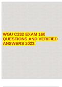 WGU C232 EXAM 160 QUESTIONS AND VERIFIED ANSWERS 2023.