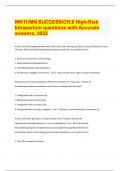 WK11/MN SUCCESS/CH.9 High-Risk Intrapartum questions with Accurate answers, 2022