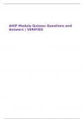 AHIP Module Quizzes Questions and Answers | VERIFIED