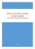 EXSS 323 FINAL EXAM STUDY GUIDE - QUESTIONS & ANSWERS 97% REVIEWED BEST UPDATE