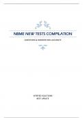 NBME NEW TESTS COMPILATION - QUESTIONS & ANSWERS (96% ACCURATE) VERIFIED SOLUTIONSBEST UPDATE