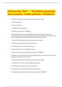 Community Test 1 - Test Bank questions and answers. Latest premier. Graded A+