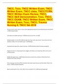 ALL TNCC QUESTIONS BANK...., Tncc, TNCC Written Exam, TNCC Written Exam, TNCC class, TNCC/TCRN, TNCC Written Exam Review, TNCC, TNCC Skill Demonstration, Tncc, TNCC, TNCC EXAM, TNCC Written Exam, TNCC Written Exam, Tncc, TNCC, Trauma Nursing II, TNCC feb 