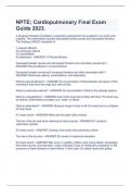 NPTE; Cardiopulmonary Final Exam Guide 2023.