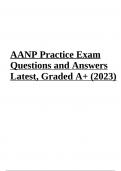 AANP Practice Exam - Questions and Answers Latest, 2023 Graded A+ 