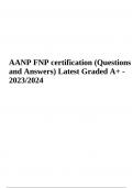 AANP FNP certification - Questions and Answers | Latest Graded A+ - 2023 & AANP Practice Exam - Questions and Answers Latest, 2023 Graded A+