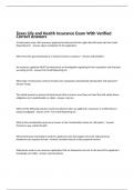 Texas Life and Health Insurance Exam With Verified Correct Answers 