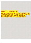 WGU C255 PA 70 QUESTIONS AND ANSWERS 2023 COMPLETE GUIDE.