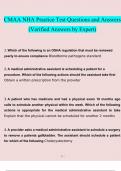 CMAA practice test nha. questions verified with 100% correct answers