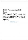 HESI Fundamentals Exit Exam Version 1 (V1) (2023) (All 55 Q&A) (100% VerGraded A++ified Q&A)