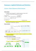 Summary Lectures Applied Methods and Statistics