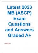 MB (ASCP) Exam Questions and Answers Graded A+ Latest 2023 