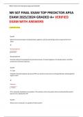 CHAMBERLAIN UNIVERSITY NR 507 ADVANCED PATHOPHYSIOLOGY 2025 FINAL EXAM SPRING SUMMER COLLECTION 100% REAL EXAMS FULL LENGTH EXAMS WITH DETAILED ANSWERS 