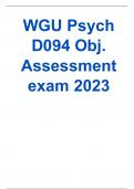  WGU Psych D094 Obj. Assessment exam 2023