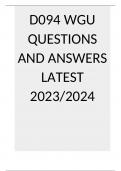 D094 WGU QUESTIONS AND ANSWERS LATEST 2023/2024