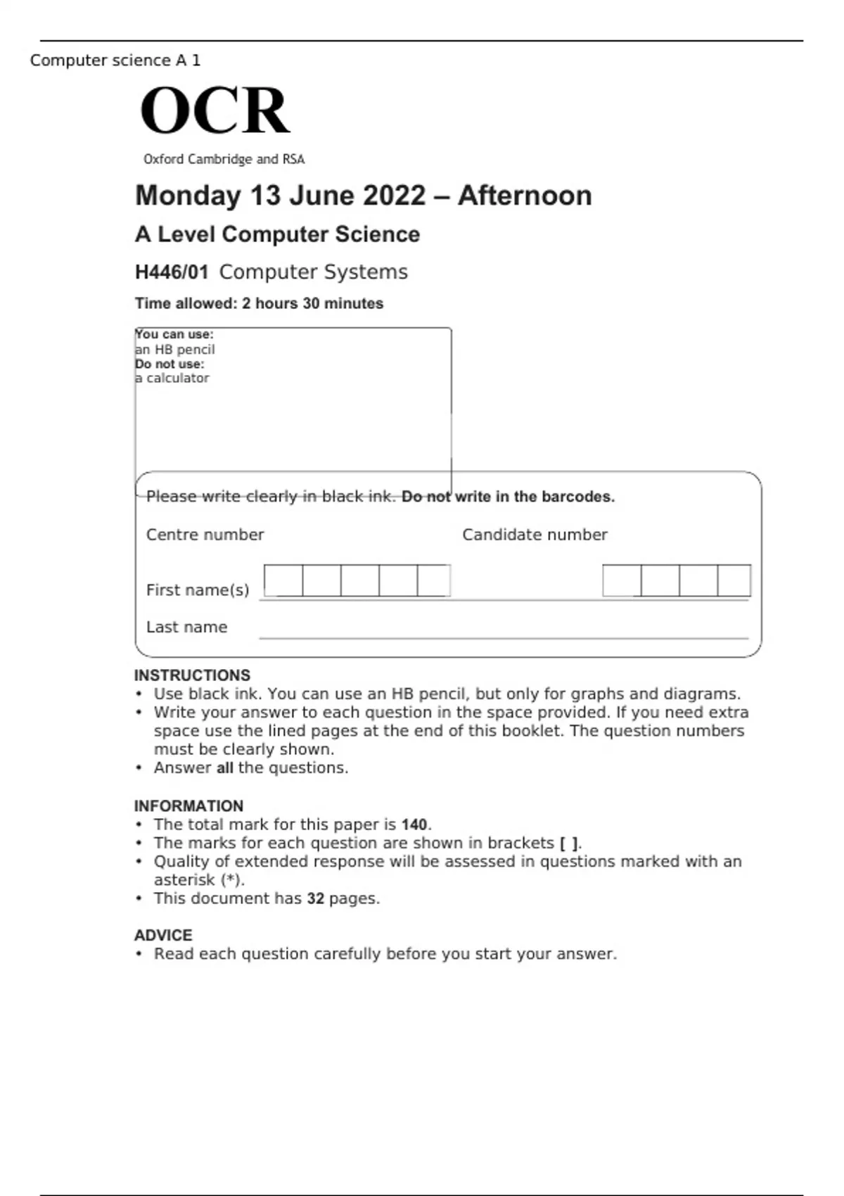 ocr-a-level-computer-science-h446-01-june-2022-question-papercomputer