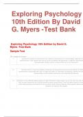 Exploring Psychology 10th Edition By David G. Myers -Test Bank