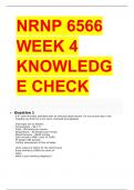 NRNP 6566/NRNP6566 WEEK 4 KNOWLEDGE CHECK QUIZ