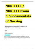 NUR 2115 / NUR 211 Exam 3 Fundamentals of Nursing