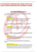 ATI CAPSTONE PHARMACOLOGY EXAM2 LATEST 2023 LATEST UPDATES QUESTION AND ANSWERS A GRADE.   CAPSTONE PHARMACOLOGY  . 