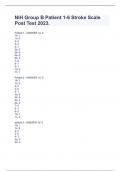 NIH Group B Patient 1-6 Stroke Scale Post Test 2023.