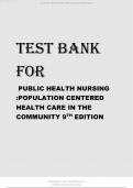 TEST BANK FOR PUBLIC HEALTH NURSING POPULATION CENTERED HEALTH CARE IN THE COMMUNITY 9TH EDITION 2024 LATEST UPDATED TEST BANK STANHOPE.