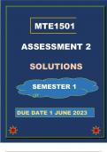 MTE1501 ASSIGNMENT 2 SEMESTET 1 SOLUTION 2023