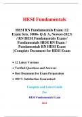 HESI RN Fundamentals Exam (12  Exam Sets, 1000+ Q & A, Newest-2023)  / RN HESI Fundamentals Exam /  Fundamentals HESI RN Exam /  Fundamentals RN HESI Exam  |Complete Document for HESI Exam