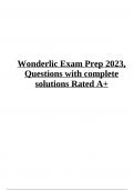 Wonderlic Exam Prep 2023, Questions with complete solutions Rated A+