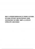 DECA PERFORMANCE INDICATORS EXAM STUDY QUESTIONS AND ANSWERS SCORE 100% LATEST UPDATE 2023/2024