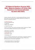 ATI Maternal Newborn Nursing 2022- 2023 / Maternal Newborn ATI Exam 500+ Questions And Answers|Graded A(Latest 2022-2023)