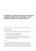 Test Bank For Introductory Maternity and Pediatric Nursing 5th Edition By Nancy Hatfield, Cynthia Kincheleo Chapter1-41 | Complete Guide A+.